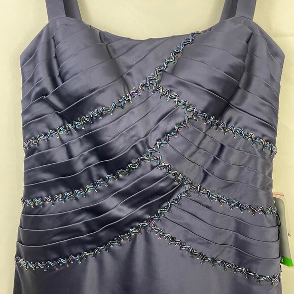 NWT Patra Midi Sequin Bodice Charmeuse Dress with Jacket Navy Blue Wedding 10 - Picture 7 of 8